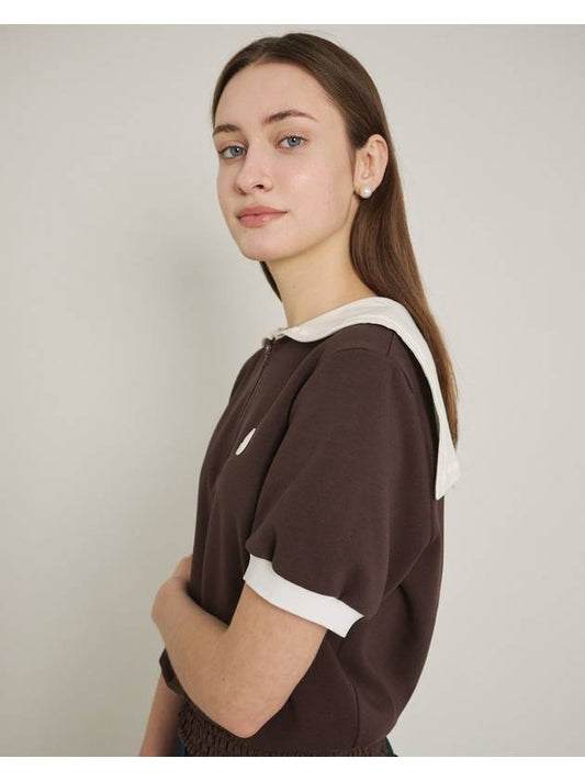 Airy Smoking Sailor Top Brown UV CUT - POSHERD - BALAAN 2