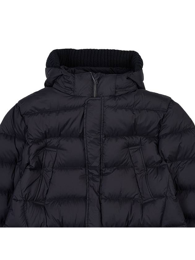 Men's Hooded Fur Down Padding Black - HERNO - BALAAN.