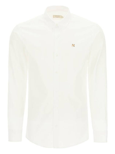 Men's Fox Head Classic Cotton Long Sleeve Shirt White - MAISON KITSUNE - BALAAN 1