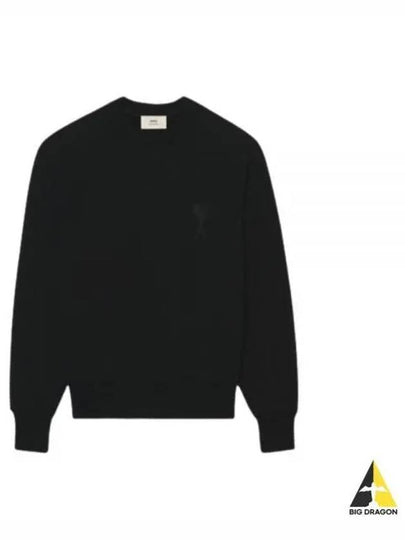 Big Heart Logo Sweatshirt Black - AMI - BALAAN 2