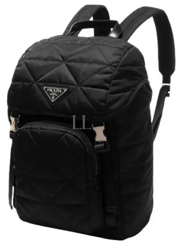 Triangle Logo Re-Nylon Quilted Backpack Black - PRADA - BALAAN 2