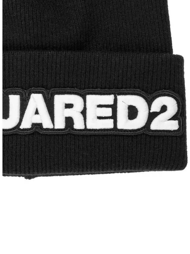 Rib Knit Wool Beanie Black - DSQUARED2 - BALAAN 5