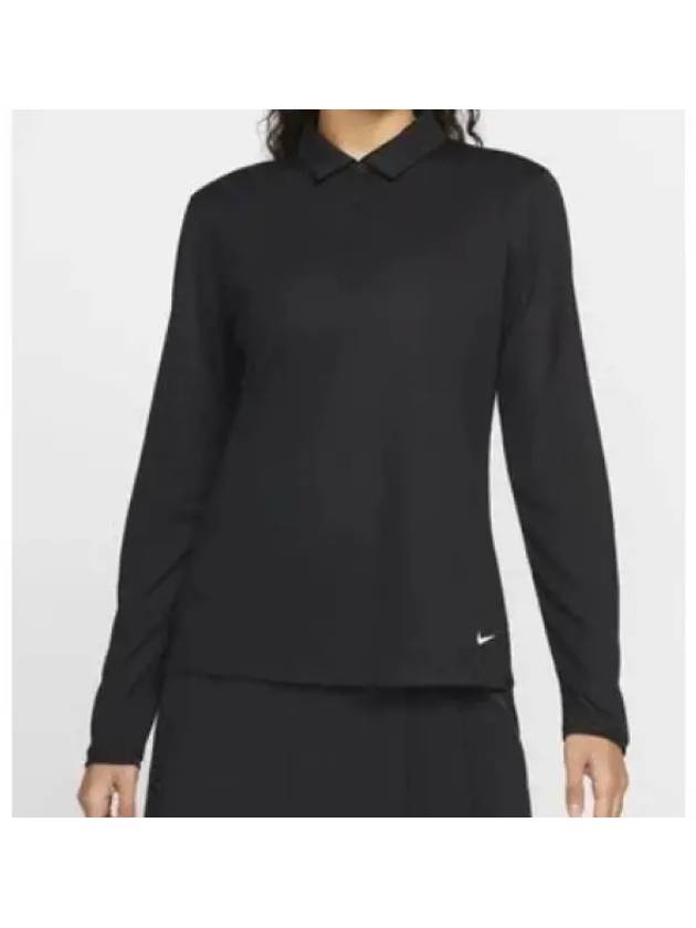 Women's Golf Dri Fit Victory Long Sleeve Polo Shirt Black - NIKE - BALAAN 2