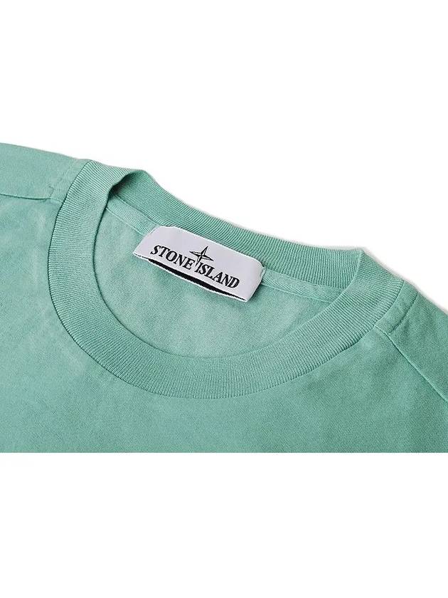 Logo Patch Short Sleeves T-Shirt Light Green - STONE ISLAND - BALAAN 4