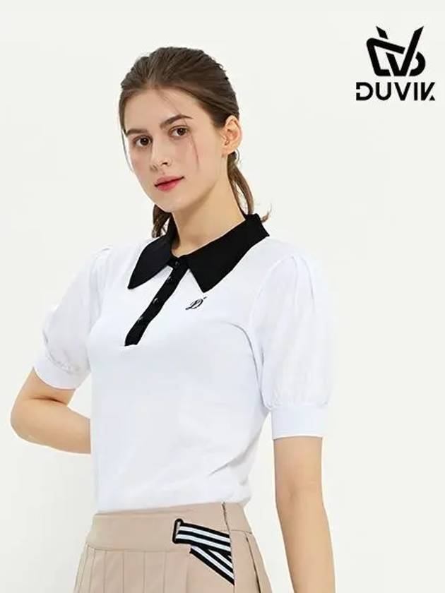 color combination wide collar short sleeve sweater DD2WSW202BK - DUVIK - BALAAN 2