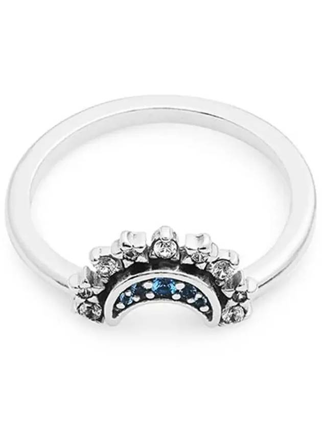 Celestial Blue Sparkling Moon Ring Silver - PANDORA - BALAAN 4