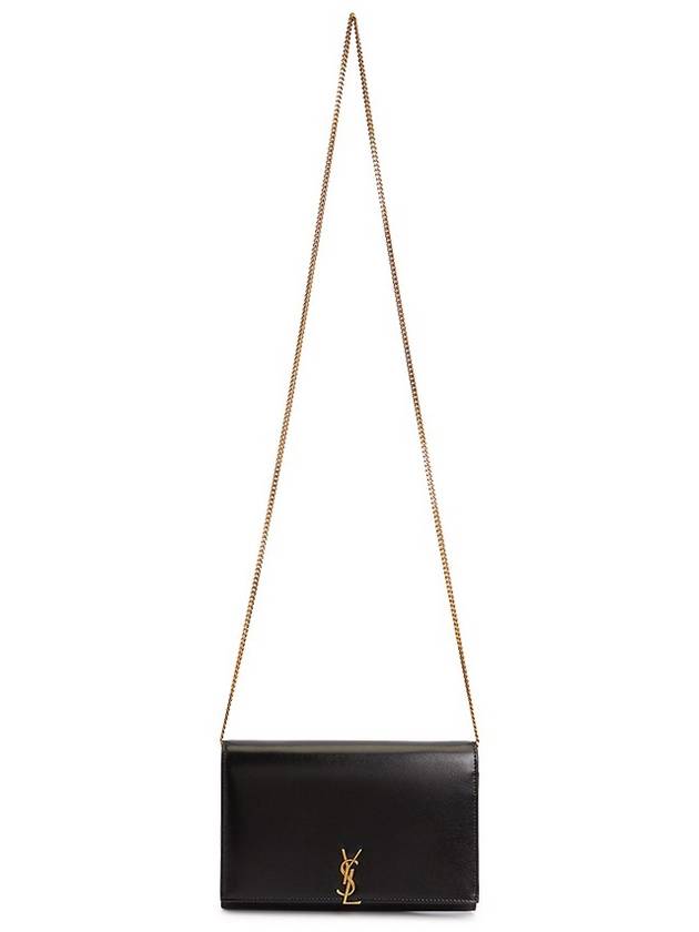 Monogram Chain Glossy Leather Shoulder Bag Black - SAINT LAURENT - BALAAN 8