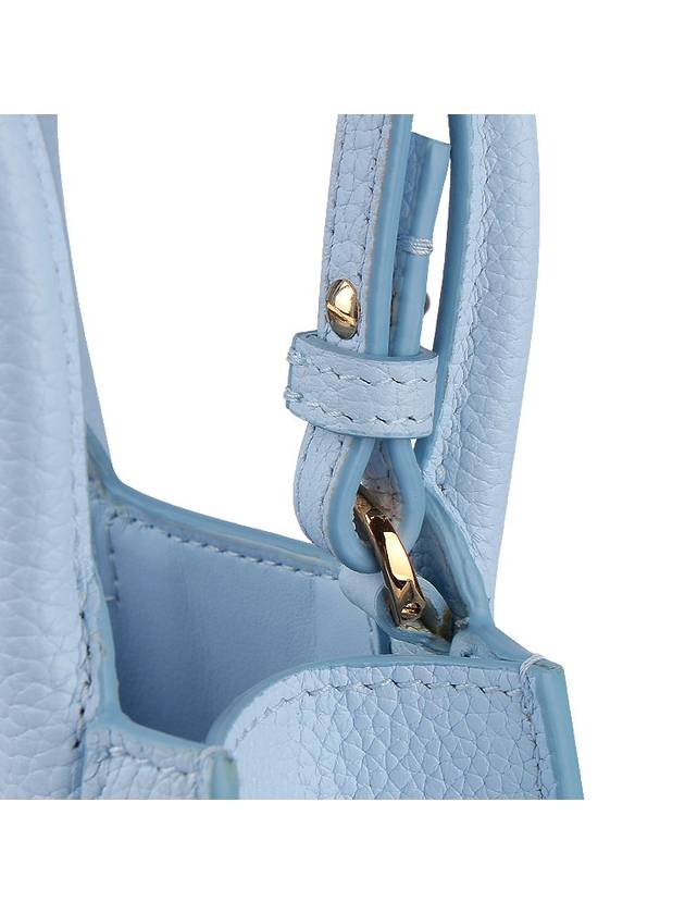 Micro Grainy Leather Francis Tote Bag Pale Blue - BURBERRY - BALAAN 9