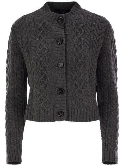 Aposi cable knit wool cardigan dark gray - WEEKEND MAX MARA - BALAAN 2