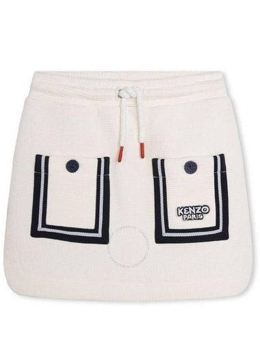 Kenzo Girls Drawstring Waisband Cotton Skirts Size 12Y - KENZO - BALAAN 1