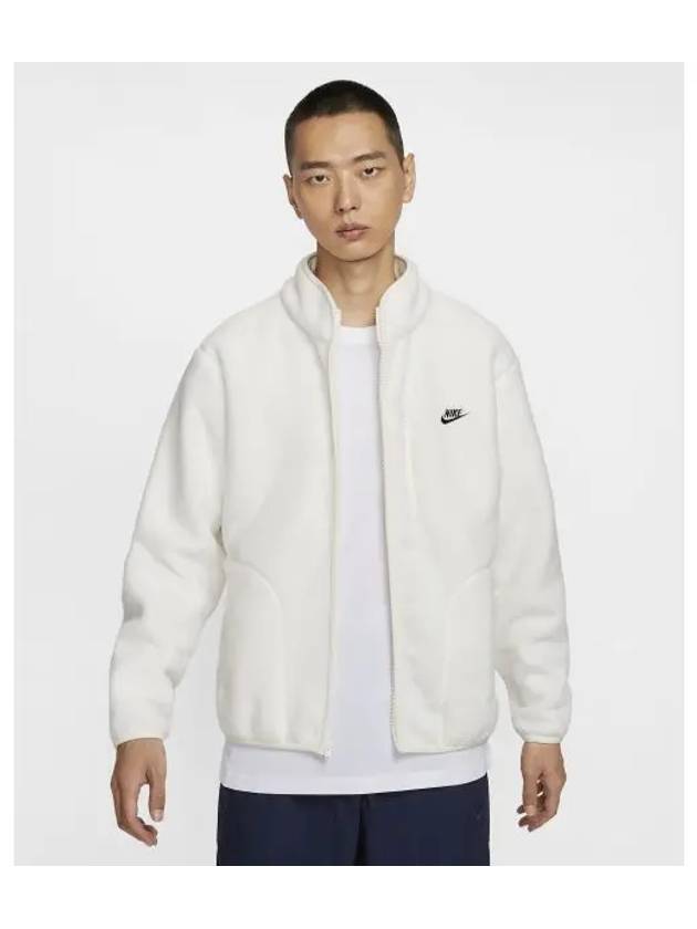 Sportswear Club Fleece Zip-Up Jacket White - NIKE - BALAAN 1