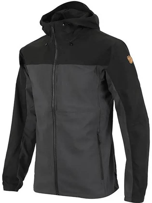 Men's Abisco Midsummer Hooded Zip-Up Dark Gray Black - FJALL RAVEN - BALAAN 3