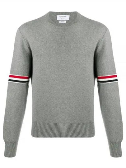 Men's Milan Stitch Armband Crew Neck Knit Top Light Grey - THOM BROWNE - BALAAN 2