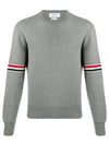 Men's Milan Stitch Armband Crew Neck Knit Top Light Grey - THOM BROWNE - BALAAN 2