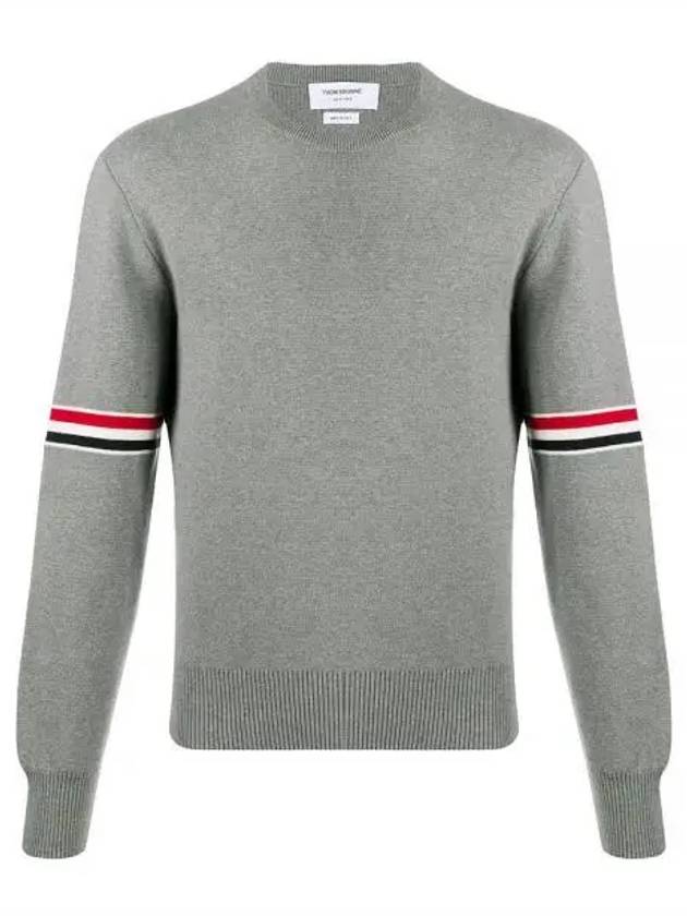 Men's Milan Stitch Armband Crew Neck Knit Top Light Grey - THOM BROWNE - BALAAN 2