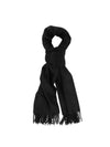 Embroidered Logo Cashmere Muffler Black - MAX MARA - BALAAN 1