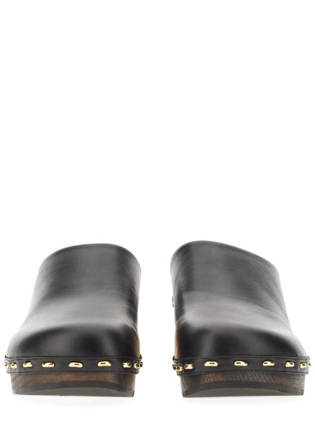 Baguette Show Leather Clog Mule Black - FENDI - BALAAN 4