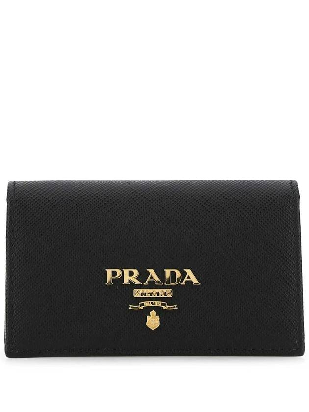 Saffiano Metal Logo Card Wallet Black - PRADA - BALAAN 2