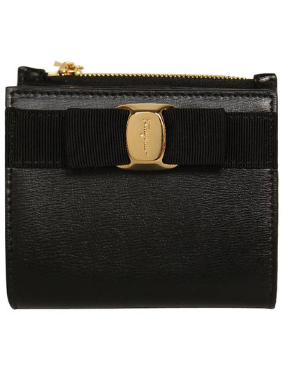 Vara Bow Half Wallet Black - SALVATORE FERRAGAMO - BALAAN 2