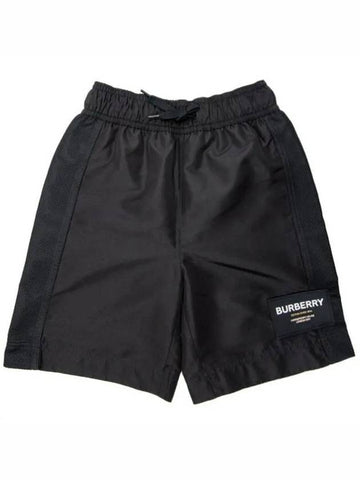 Kids Women Logo Patch Mesh Short Pants Black 8066649 Other 270750 - BURBERRY - BALAAN 1