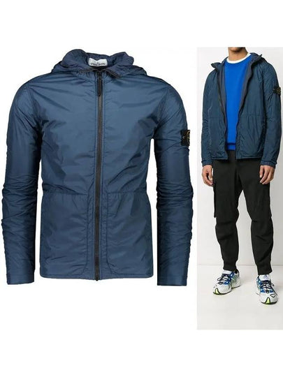 Men's Crinkle Reps Hooded Jacket Blue - STONE ISLAND - BALAAN 2