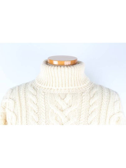 Aran cable RWB turtleneck knit 4 105 - THOM BROWNE - BALAAN 2