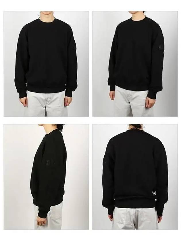 Shadow Logo Crew Neck Cotton Sweatshirt Black - STONE ISLAND - BALAAN 3