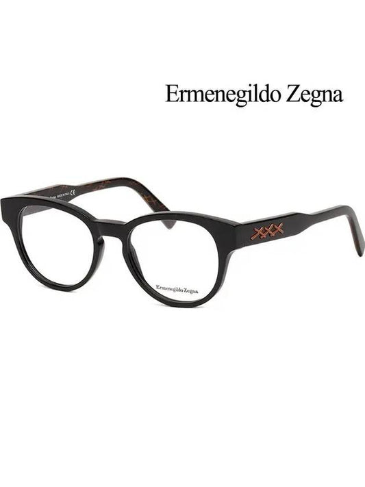 Eyewear Logo Round Horn-rimmed Eyeglasses Black - ERMENEGILDO ZEGNA - BALAAN 2