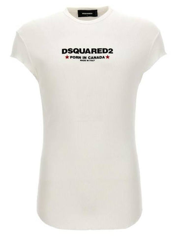 Short Sleeve T-Shirt S71GD1382S24623100 White - DSQUARED2 - BALAAN 1