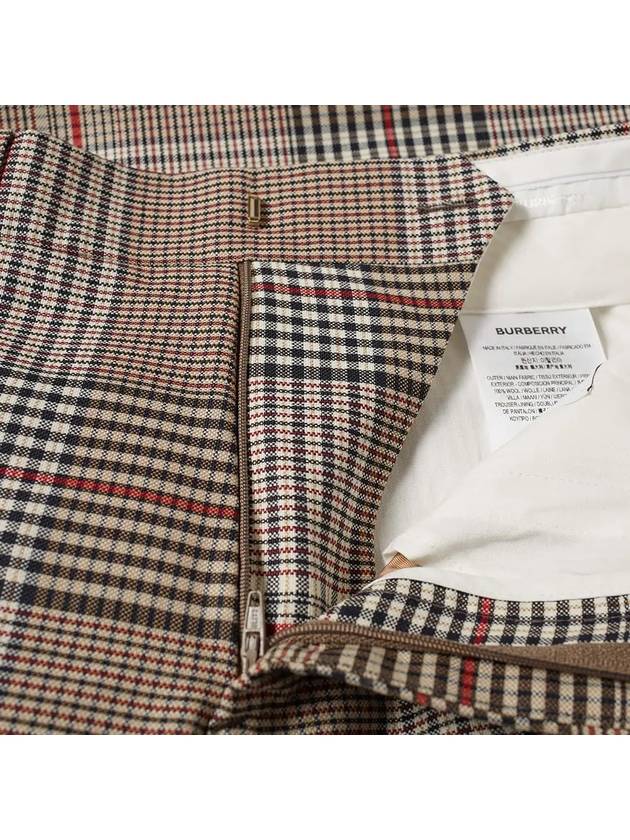 Tartan Check Tailored Straight Pants Beige - BURBERRY - BALAAN 3