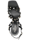 Rockstud Leather Sandal Heels Black - VALENTINO - BALAAN 6