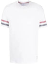 Textured Cotton Stripe Short Sleeve T-Shirt White - THOM BROWNE - BALAAN 2