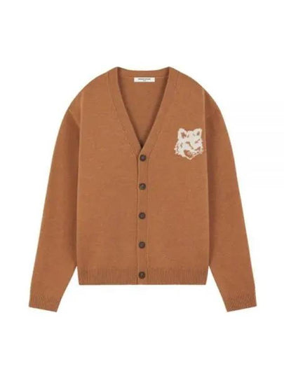 Fox Head Intarsia Comfort Cardigan Brown - MAISON KITSUNE - BALAAN 2