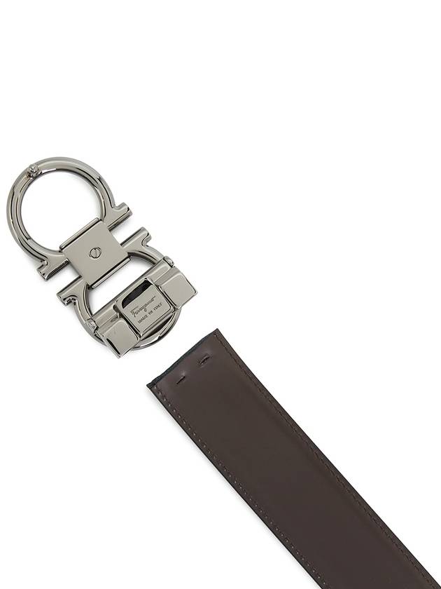 Gancini Reversible Adjustable Calfskin Leather Belt Black - SALVATORE FERRAGAMO - BALAAN 6