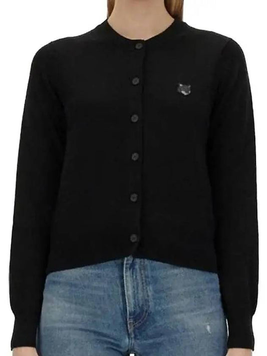 Bold Fox Head Patch Regular Cardigan Black - MAISON KITSUNE - BALAAN 2