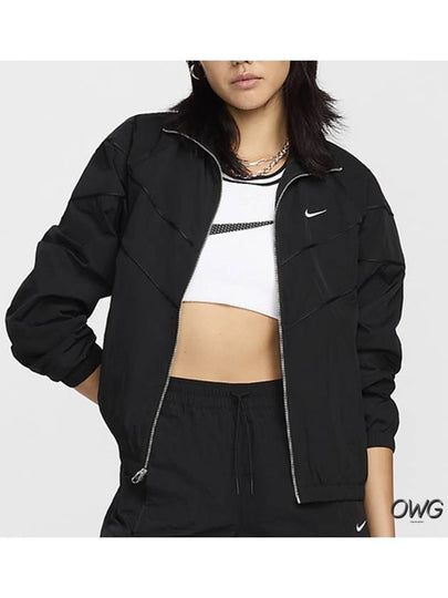 Windrunner Loose UV Woven Zip-Up Jacket Black - NIKE - BALAAN 2