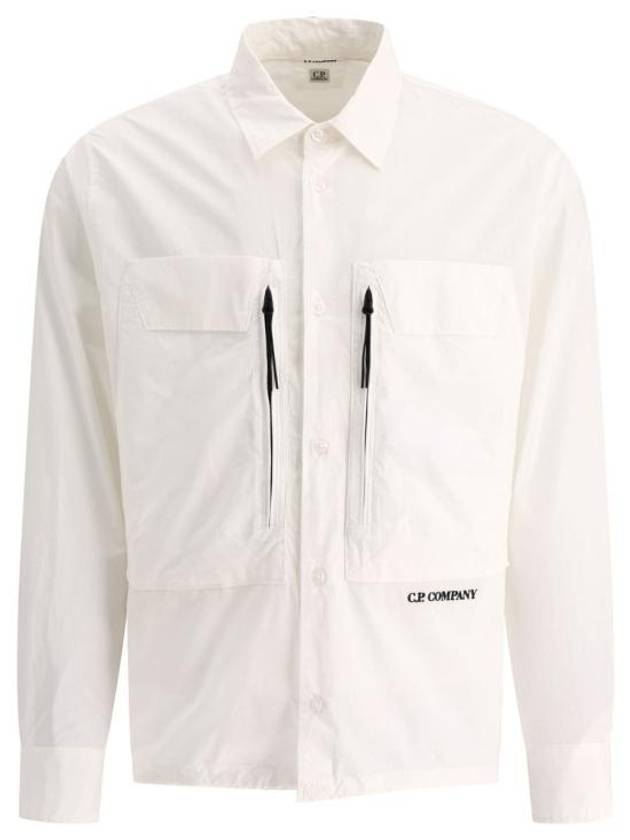 Cotton Popeline Over Long Sleeve Shirt White - CP COMPANY - BALAAN 2