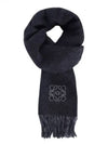 Bicolor Wool Cashmere Muffler Black Grey - LOEWE - BALAAN 2