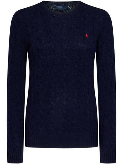 Embroidered Logo Pony Cable Knit Top Navy - POLO RALPH LAUREN - BALAAN 2