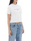 Paris Boxy Embroider Logo Cropped Short Sleeve T-Shirt Off White - MAISON KITSUNE - BALAAN 6