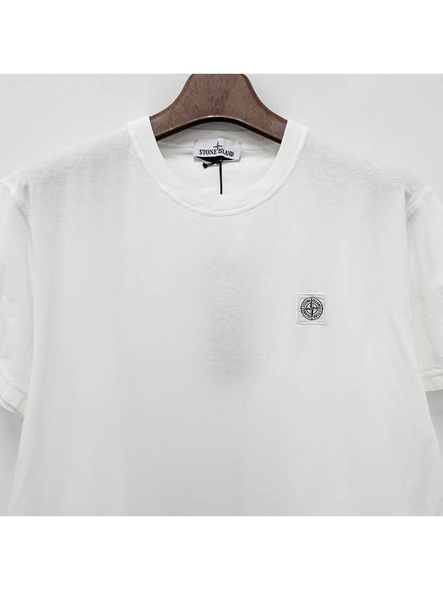 Organic Cotton Short Sleeve T-Shirt White - STONE ISLAND - BALAAN 4