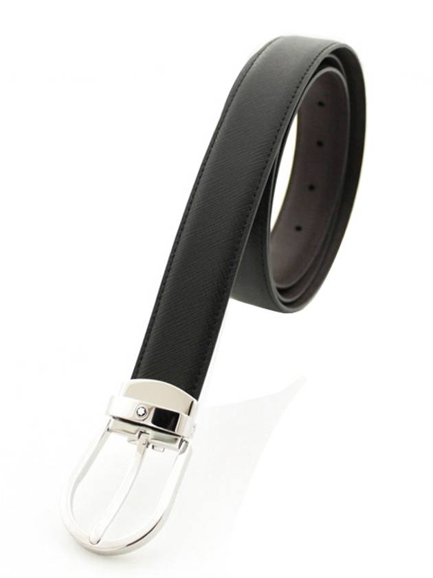 Man's Classic Reversible Leather Belt Black Brown - MONTBLANC - BALAAN 5