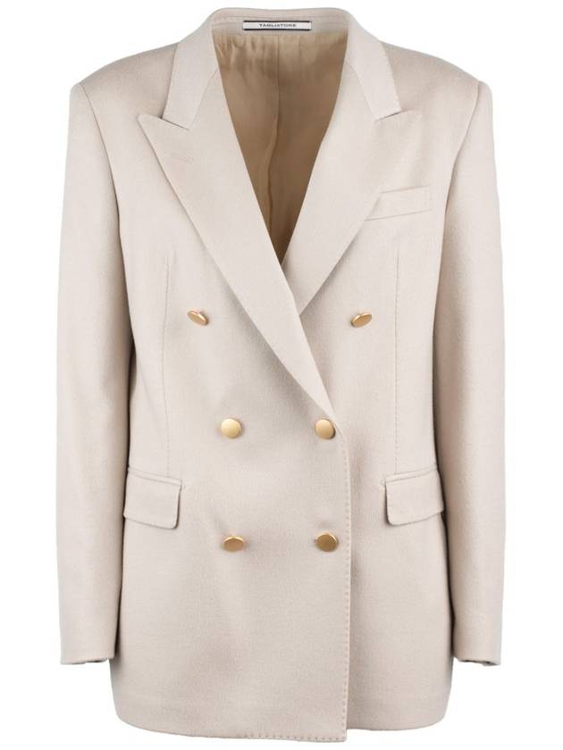 Tagliatore Natural Double-Breasted Cashmere Jacket - TAGLIATORE - BALAAN 1