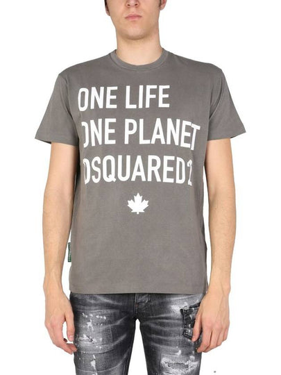 Men's One Life Logo Short Sleeve T-Shirt Gray - DSQUARED2 - BALAAN 2