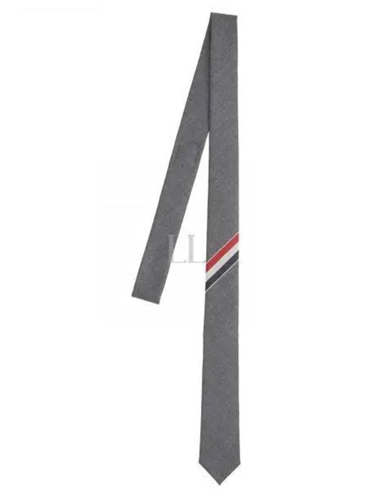 Three-Line Engineer Stripe Wool  Neck Tie Dark Grey - THOM BROWNE - BALAAN 2