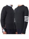 Diagonal Classic Cashmere Knit Top Dark Grey - THOM BROWNE - BALAAN 2