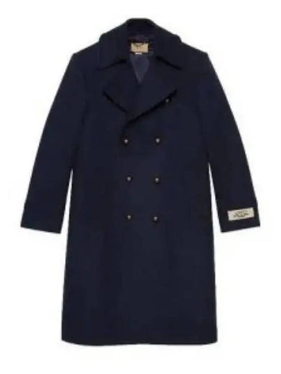 Felt Wool Double Coat Dark Navy - GUCCI - BALAAN 2