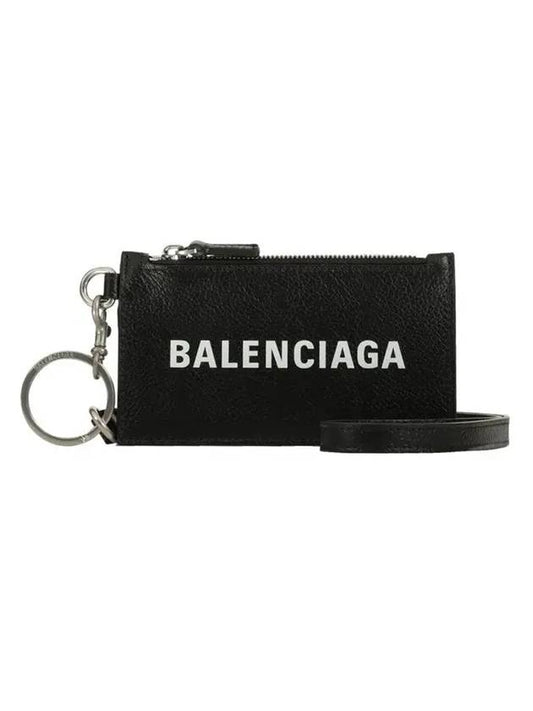 Cash Keyring Card Case Black Silver - BALENCIAGA - BALAAN 1