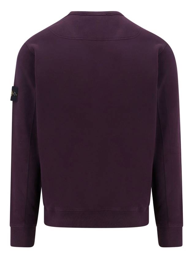 Brushed Cotton Fleece Garment Dyed Crewneck Sweatshirt Dark Burgundy - STONE ISLAND - BALAAN 3