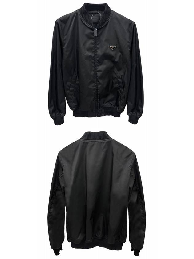 Triangle Logo Re-Nylon Bomber Jacket Black - PRADA - BALAAN 5